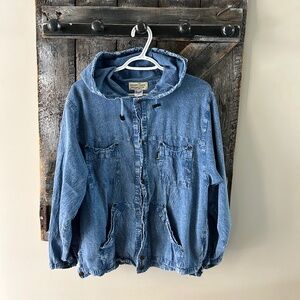 Women's Vintage Honey Komb Light Weight Snap Button Shirt w/Hood